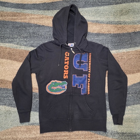 Vintage Florida Gators Sweater With Hoodie Small Black 80s Zip Up - Picture 1 of 7
